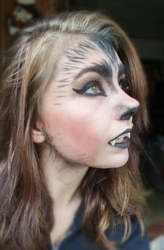 15 Ideas About Wolf Halloween Makeup & Tutorial BeautyBlog #MakeupOfTheDay #MakeupByMe #MakeupLife #MakeupTutorial #InstaMakeup #MakeupLover #Cosmetics #BeautyBasics #MakeupJunkie #InstaBeauty #ILoveMakeup #WakeUpAndMakeup #MakeupGuru #BeautyProducts Female Werewolf Costume, Wolf Halloween Makeup, Nice Makeup, Animal Makeup, Wolf Costume