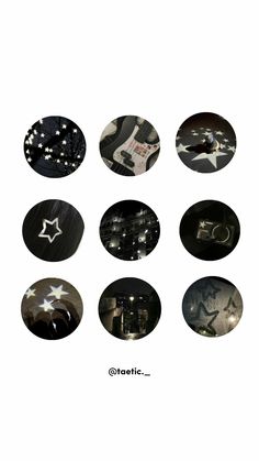 several circular images with stars and lights on them, all in different shapes and sizes