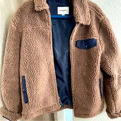 Questions? Leave A Comment Below! Great Men Jacket For Winter Fleece Shearling Brown Sherpa Outerwear For Cold Weather, Brown Sherpa Outerwear With Pockets, Brown Sherpa Outerwear For Outdoor, Jacket For Winter, Great Men, Teddy Jacket, Mens Jackets, Jackets & Coats, Man Shop