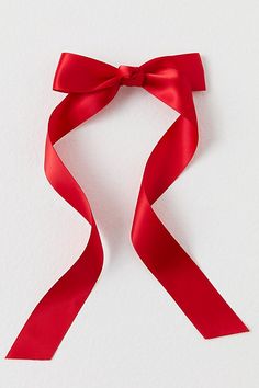 Put the finishing touch on your tresses with this feminine accessory that features a dainty satin bow with an easy clip closure for all-day wear. | Petite Bow by Free People in Red Red Hair Accessories, Cow Baby Showers, Tiny Bow, Bow Bracelet, Bumble And Bumble, Ribbon Hair, Satin Bow, Red Bow, 로고 디자인