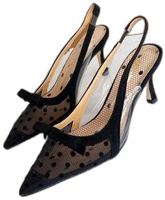 Polka Dot Round Toe Sandals For Party, Elegant Polka Dot Heels For Evening, Polka Dot High Heels For Evening, Polka Dot High Heel Evening Heels, Polka Dot High Heel Evening Shoes, Polka Dot High Heel Shoes For Evening, Polka Dot Round Toe Heels For Parties, Polka Dot High Heel Sandals For Spring, Spring High Heel Sandals With Polka Dot Pattern