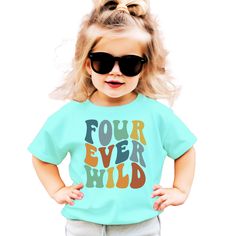 Celebrate your little one's big day with our vibrant "Forever Wild" 4th Birthday T-Shirt! Perfect for toddler girls and boys, this fun and colorful tee is designed to match their adventurous spirit. Whether it's for a birthday party, a cake smash, or a photoshoot, this shirt adds a playful touch to any celebration. 🎉 Features: -High-quality fabric that's soft on sensitive skin -Bright "Forever Wild" graphic that stands out -Available in multiple colors to suit every style -Sizes for toddlers (2T, 3T, 4T, 5-6) Care Instructions: Machine wash cold, tumble dry low, do not iron directly on the graphic Designed and printed in the USA - Olive Loves Apple, based in Mesa, AZ knows how to celebrate your special occasion. We have a great quality product and a perfect fit. You'll be delighted you ch Four Ever Wild, Fourth Birthday, Retro 4, Groovy Retro, Girls Graphic Tee, Mesa Az, 4th Birthday, Cake Smash, Birthday Outfit