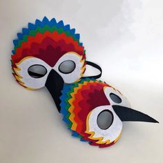 Parrot mask! Handmade felt Parrot mask. This mask is great for Halloween, carnivals and costume parties. Materials: felt, thread, elastic. Mask is with attached elastic band and ready to wear! Fits from toddler to adult. For adults a space between eyes is wider. Please select kids or adults size! Fun Masks For Masquerade Carnival, Fun Masks For Masquerade And Carnival, Multicolor Novelty Costume Accessories For Carnival, Fun Masquerade Masks For Carnival, Fun Multicolor Costume Accessories For Costume Party, Multicolor Mask For Costume Party, Multicolor Halloween Costume Party Mask, Multicolor Masks For Costume Party And Carnival, Themed Multicolor Costume Accessories For Carnival