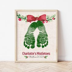 Christmas Crafts For Infants | Mistletoes Footprint Art | Ollie + Hank Infant Room Christmas Crafts, Baby Feet And Hand Print Ideas Christmas, Baby Keepsake Christmas Craft, Crafts For Baby’s First Christmas, Baby Feet Mistletoes, Christmas Kids Keepsake Crafts, Toddler Art For Christmas, Hand And Foot Print Christmas Art, Christmas Art With Babies