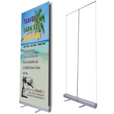 a banner board with an advertisement on it