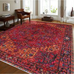 Introducing the Fine Vintage Heriz Billie Red Rug, an embodiment of enduring tradition, craftsmanship, and timeless elegance. Rug In Bedroom, Red Vintage Rug, Charcoal Rug, Red Vintage, Red Rug, Bedroom Aesthetic, Rug Store, Red Rugs, Rugs Online