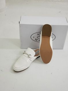 Steve Madden Women's Kandi Mule White Patent KANDI Mule Flat, Steve Madden, Mule Shoe, Slippers