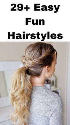 Casual Long Hairstyles Simple, Easy Everyday Updos, No Braid Hairstyles, Hairstyles For Office Work, Easy Fun Hairstyles, Fast And Easy Hairstyles, Simple Everyday Hairstyles, Everyday Hairstyles For Long Hair, Hairstyles For Office