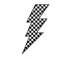 a black and white checkerboard lightning bolt with the word'electric'on it