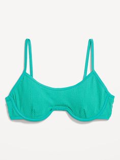 scoop neck adjustable straps underwire support removable pads hook-and-bar closure at back fully lined fitted low coverage models are approx.  5'9" and wear sizes s (4), l (12), and xl (18)machine wash according to the care instruction label Summer Green Bra With Adjustable Straps, Green Summer Bra With Adjustable Straps, Full Coverage Bra With Adjustable Straps For Summer, Summer Fitted Scoop Neck Bra, Summer Swimwear With Spaghetti Straps And Medium Bust Support, Summer Swimwear With Medium Bust Support And Spaghetti Straps, Summer Underwire Bra With Medium Bust Support, Summer Full Coverage Swim Bra, Green Underwire Bra For Summer