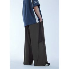 Contrast Color Patchwork Casual Wide Leg Pants Fabric: 90% Nylon+10% Spandex Size: S, M, L, XL Pants Type: Wide Leg Pants Multiple Color Selections: Khaki, Dark Gray  Season: Spring, Fall, Summer Stretch Wide-leg Pants For Streetwear, Wide Leg Nylon Pants With Elastic Waistband, Casual Wide-leg Nylon Pants, Wide Leg Nylon Pants With Loosely Fitted Hips, Casual Nylon Wide-leg Pants, Baggy Wide Leg Nylon Bottoms, Loosely Fitted Wide Leg Nylon Pants, Stretch Nylon Pants For Workwear, Wide-leg Nylon Pants With Elastic Waistband