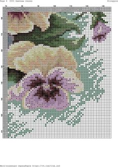 a cross stitch pattern with flowers on it