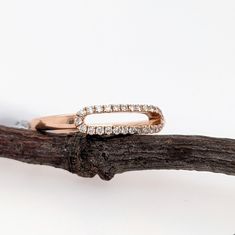 A stackable open oval band ring set in 14k solid rose gold that can sit with your ring perfectly, or be worn on its own! As listed, this ring is ready to ship. If you're interested in purchasing this setting with a different center stone please message us! Rose Gold Stackable Open Band Rings, Oval Rose Gold Stackable Rings For Promise, Oval Rose Gold Stackable Promise Rings, Open Diamond Ring, Designer Silver Jewellery, Jewelry Showcases, April Birthstone, Earring Findings, Pendant Bracelet