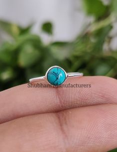 Natural Turquoise Round Cabochon 925 Sterling Silver Handmade Minimalist Ring PRODUCT DETAILS:- Material: 925 Sterling Silver Weight: 1.20 Grams (Approximate/Depends on Ring Size) GEMSTONE DETAILS:- Name: Turquoise Color: Blue Size:6x6 mm Shape: Round Cut: Cabochon The silver ring in the photo is the one that you will be purchasing. Genuine sterling silver and Natural Turquoise Gemstone. This is a simple and elegant piece of Handmade jewelry at a very affordable price! And this Ring will be ship Silver Turquoise Ring, Turquoise Ring Silver, Minimalist Ring, Natural Turquoise, Turquoise Gemstone, Silver Turquoise, Turquoise Jewelry, Minimalist Jewelry, Gemstone Ring