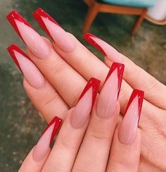 Pinterest Valentines, Gel Nails At Home, Red Acrylic Nails, Nail Designs Tutorial, Winter Nails Acrylic, Nail Designs Valentines, Glamorous Nails, Red Nail Designs, Christmas Nails Acrylic