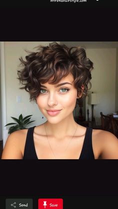 Curly Long Pixie, Short Curly Bobs, Cute Back To School Hairstyles, Styles For Curly Hair, Curly Bobs, Short Wavy Haircuts, Curly Pixie Hairstyles, Deep Side Part