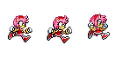 four pixel art style sonic and knuckles characters