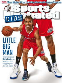 the front cover of sports illustrated magazine with two basketball players in red jerseys and white shoes