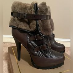 Ash Italia Enigma Faux Fur Boots New In Box Fango Size 10 / Eu 40 Ash Italia Enigma Faux Fur Ankle Boots New In Box, Never Worn. Originally Purchased At Neiman Marcus. 13" High Extended 10" Folded Over 4 1/2 Heel Offers Welcomed Trades Considered Coryxkenshin Funny, Shoe References, Ash Boots, Ash Shoes, Fur Ankle Boots, Classy Shoes, Winter Chic, Faux Fur Boots, December 2024