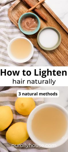 Hair Lightener Diy, Sun In Hair Lightener, Sun In Hair, Hair Lightening Spray, Lightening Dark Hair, Lighten Hair Naturally, Natural Hair Highlights, Lighten Hair, Hairstyles For Hot Weather