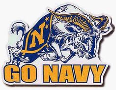 a sticker with the words go navy on it