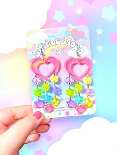 These earrings are so adorable and are giving 90s vibes alllll the way. They have so many individual adorable components made of glitter jelly acrylic! These earrings are approximately 3.25 inches long! :) The lightweight nature of acrylic ensures these earrings are not only a delight to wear but also comfortable for all-day use. The hypoallergenic stainless steel findings make them suitable for sensitive ears (nickel free).  All of my pieces are handmade to order to ensure the least waste possi Amber Aesthetic, Kalahari Resort, Glowforge Earrings, Silly Earrings, Pixie Party, Earrings Y2k, Y2k Earrings, Earrings Acrylic, Acrylic Jewelry