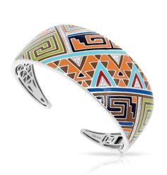 Like the marvelous natural rock formations found in the southwest, Sedona expresses an intricate triangular mosaic of sharp shapes and lines. Luminous stones peek through the rich vibrant color palette of hand-painted Italian enamels. VB-13094-01 Dimensions: 29.4mm height Bangles Style, Natural Rock, Enamels, Rock Formations, Fine Jewels, Sterling Silver Bangles, Sedona, Silver Bangles, Polynesian Tattoo