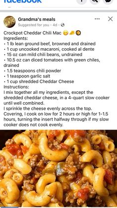 an image of a recipe for macaroni and cheese