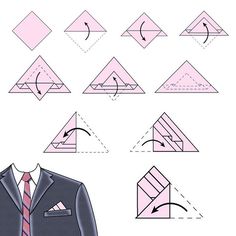 How To Fold Mens Hankerchief, How To Fold A Handkerchief For A Suit, Handkerchief Folding, Tie Knots Men, Tie Knot Styles, Pocket Square Folds, Pocket Square Styles, Pocket Handkerchief, Pocket Square Wedding