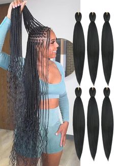 PRICES MAY VARY. Long Lasting Style: These 30 inches pre-stretched synthetic braiding hair extensions are ideal for creating styles that can last for weeks without re-braiding Realistic Texture: The yaki straight texture mimics the look and feel of natural African American hair so these extensions blend seamlessly Yaki Straight Synthetic Hair: Made from good synthetic fibers, these extensions are designed to be yaki and prevent breakage even with frequent styling and wear Easy to Install: Pre-stretched and ready to use right out of the pack, these hair extensions require no additional preparation and install quickly into braids, cornrows or knotless braids Hot Water Setting: easy to make curls with hot water setting These Pre Stretched Yaki Straight Synthetic Hair Extensions are perfect fo Hair Extensions For Braids, Braids Cornrows, Synthetic Braiding Hair, Braiding Hair Extensions, Natural African American Hairstyles, Braid In Hair Extensions, Synthetic Hair Extensions, Knotless Braids, Braiding Hair