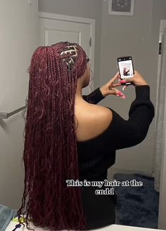 Red Boho Braids, Dark Green Hair, Lemonade Braids Hairstyles, Pretty Braids, Braids Hairstyles Pictures, Quick Braided Hairstyles, Protective Hairstyles Braids, Pretty Braided Hairstyles, Red Boho