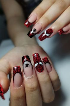 #nailideas#nailsacrylic#nailart#nailartdesigns Marvel Nails, Kutek Disney, Unghie Nail Art, Wow Nails, Nails Green, Girly Acrylic Nails, Pretty Gel Nails, Really Cute Nails, Soft Nails