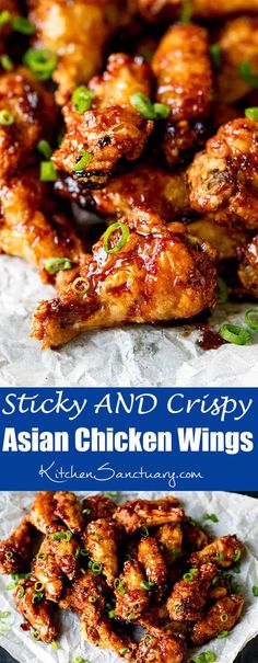 Sticky and Crispy Asian Chicken Wings. These Asian Chicken Wings are Sticky AND Crispy. The best party food ever! #ChickenWings #Wings #PartyFood #GameDay #Recipe #AsianFood Wings Chicken, Trending Food, Cafe Recipes, Main Recipes, Meals Ideas, Full Recipes, Best Party Food