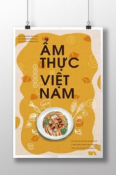 a poster with the words am thuc viet nam and an image of a bowl of noodles