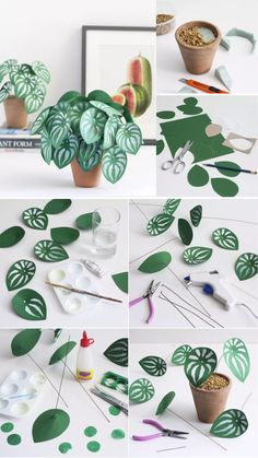 the process of making paper leaves with scissors and other things to make them look like they are