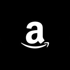 an amazon logo on a black background with white letters that spell out the letter a