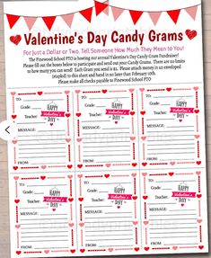 printable valentine's day candy grams game