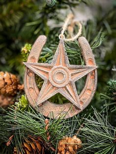 Horseshoe Star Ornament - Gift Items - Gift Corral - Bronco Western Supply Co. Shoe Star, Traditional Christmas Decorations, Horse Accessories, Horse Supplies, Western Christmas, Horse Shoe, Christmas Ornaments Homemade, Traditional Christmas, Star Ornament