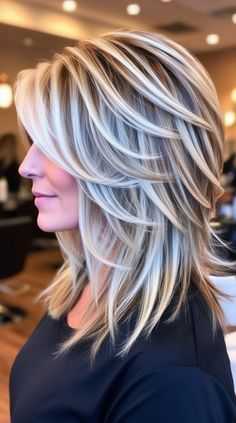 Achieve a sophisticated and sun-kissed look with this layered blonde hairstyle featuring soft highlights and lowlights. The combination of warm and cool tones adds depth and dimension, while the smooth layers create movement and texture. Perfect for those looking to elevate their blonde hair with a modern and natural finish. . . . #BlondeHair #HairHighlights #Lowlights #LayeredHair #HairInspo #SunKissedHair #HairstyleGoals #DimensionalBlonde #HairColorIdeas #StylishHair #hairstylesforshorthair Blonde With Burgundy Highlights, Blonde High And Lowlights, Blonde Highlights Over 50, Half A Head Of Highlights Blondes, Blonde Highlights With Brown Lowlights, Low And Highlights Blonde, Icy Blonde Highlights With Lowlights, Heavy Blonde Highlights On Dark Hair, Purple Lowlights In Blonde Hair