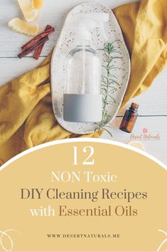 a bottle of diy cleaning with essential oils