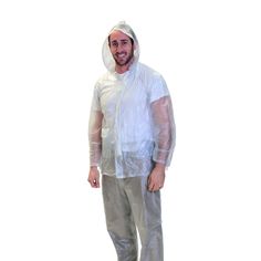 High quality soft nylon fabric laminated to durable PVC material give this category of rainwear unbelievable durability and a great range of motion. Each jacket or poncho features large hood with visor to help shed the weather. The suit jacket offers a strong draw cord and sturdy cord lock to keep unwanted winds from working their way inside the suit. Each poncho is generously cut to knee length. All jackets and ponchos come with plenty of storm vents to allow for maximum breathability. Gender: White Hooded Raincoat For Rainy Season, White Waterproof Raincoat For Rainy Weather, Hooded Waterproof Nylon Raincoat, Waterproof Nylon Hooded Raincoat, Functional Hooded Raincoat For Rainy Season, Waterproof Hooded Nylon Raincoat, White Nylon Raincoat For Rainy Weather, Hooded Nylon Raincoat For Rainy Weather, Hooded Nylon Raincoat With Storm Flap