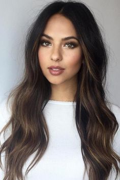 Long Dark Hairstyles Brunettes, Long Dark Brown Hairstyles, Long Dark Hairstyles, Long Hair Down Styles, Burnett Hair Color Ideas, Long Brunette Hairstyles, Dark Hair Light Skin, Wavy Long Hairstyles, Natural Dark Brown Hair