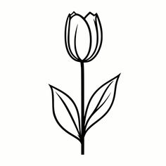 Single Tulip, Simple Svg, Floral Graphics, White Tulips, Bruno Mars, Png Files, Crafts To Make, Cute Drawings, Tulips