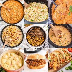 many different types of food are shown in this collage