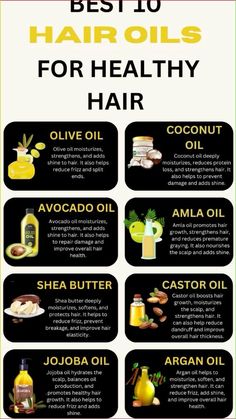 Oils For Healthy Hair, Best Hair Oils, Healthy Hair Routine, Easy Care Hairstyles, Diy Hair Masks, Hair Oils, Hair Care Recipes, Best Hair Oil