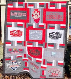 a quilt made to look like a college football team