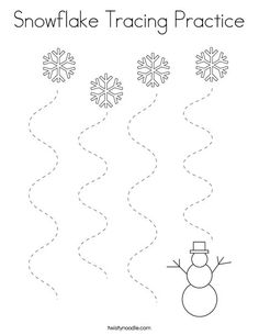 a snowflake traceing practice for kids