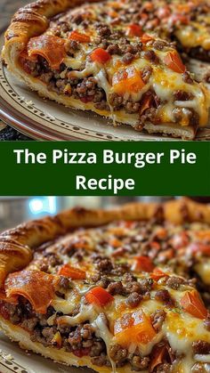 the pizza burger pie is ready to be eaten