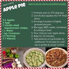 the facebook page for an apple pie recipe