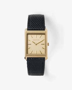 Virgil (Metal) | Rectangle Watch | Gold/Gold/Champagne | BREDA Watch Minimal Watch Design, Minimal Watch, Black Ball Gown, Vintage Timepiece, Black Leather Watch, Mens Fashion Watches, Fossil Watch, Outfit Formulas, Guitar Chords